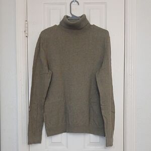 Topman Green Turtleneck Sweater Classic Knit